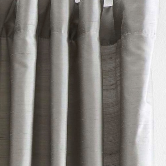 2-Panels Pottery Barn Silk Dupioni Gray Curtains